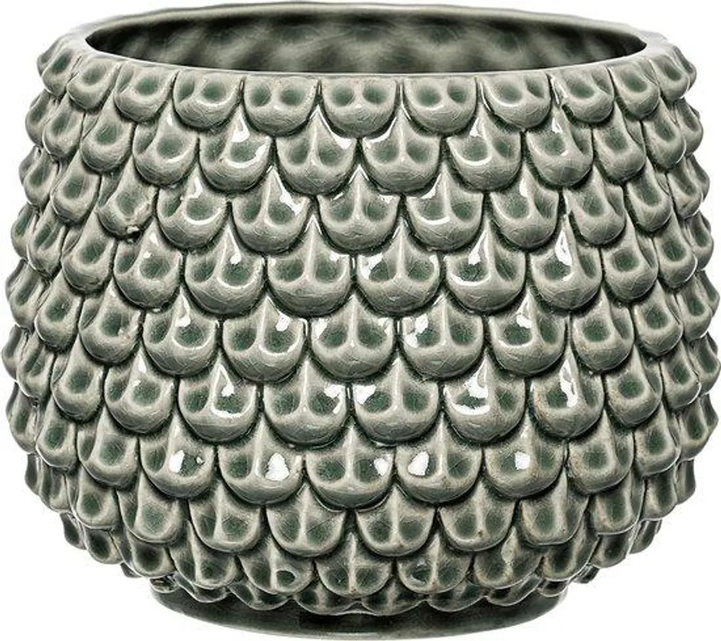 Pot en céramique vert pour décoration de bureau et étagère de maison
