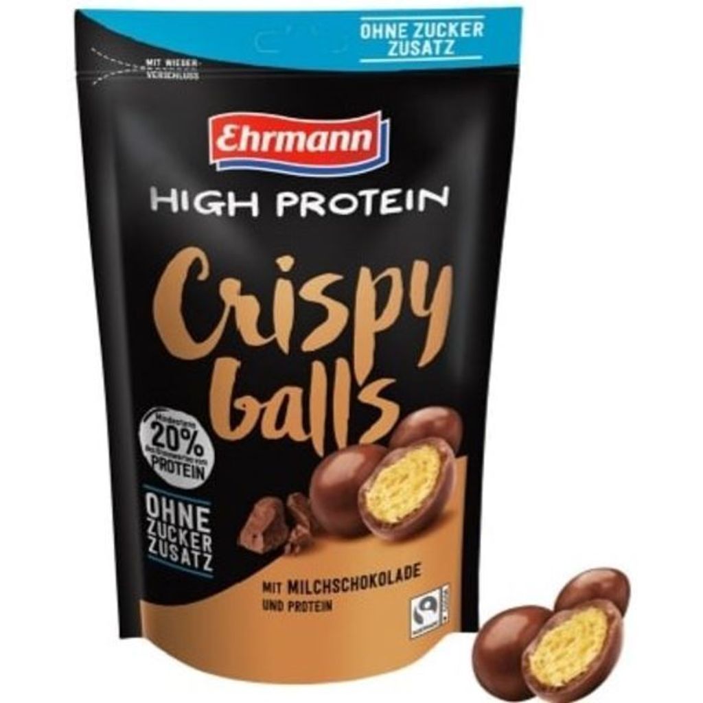 Ehrmann High Protein Crispy Balls Milchschokolade 55g Produktbild 