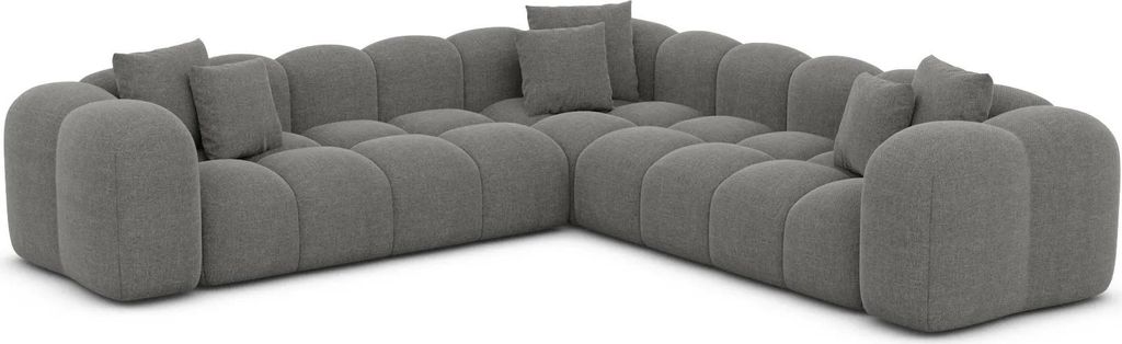 Strukturstoff Ecksofa Valora Grau