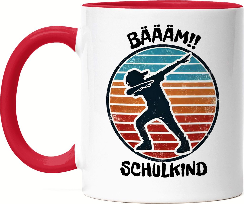 Bääm! Schulkind Tasse Rot Einschulung Geschenk Schulanfang Schule