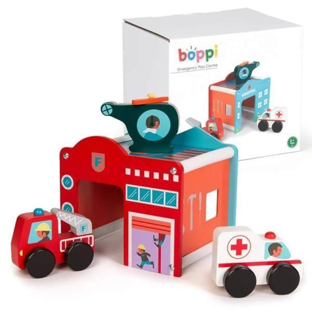 Centre de secours en bois 5en1 Jouet éducatif complet pour enfant