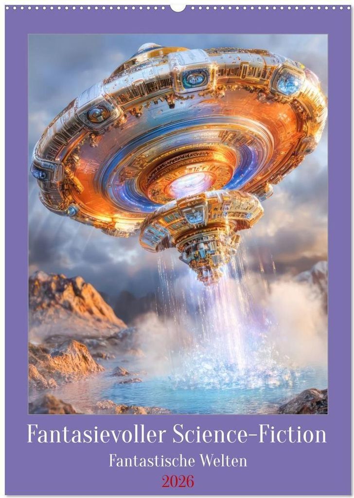 Fantasievoller Science-Fiction - Fantastische Welten (Wandkalender 2026 DIN A2 hoch), CALVENDO Monatskalender
