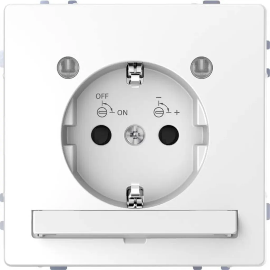 Merten MEG2304-6035 Prise de courant LED avec protection enfant blanc