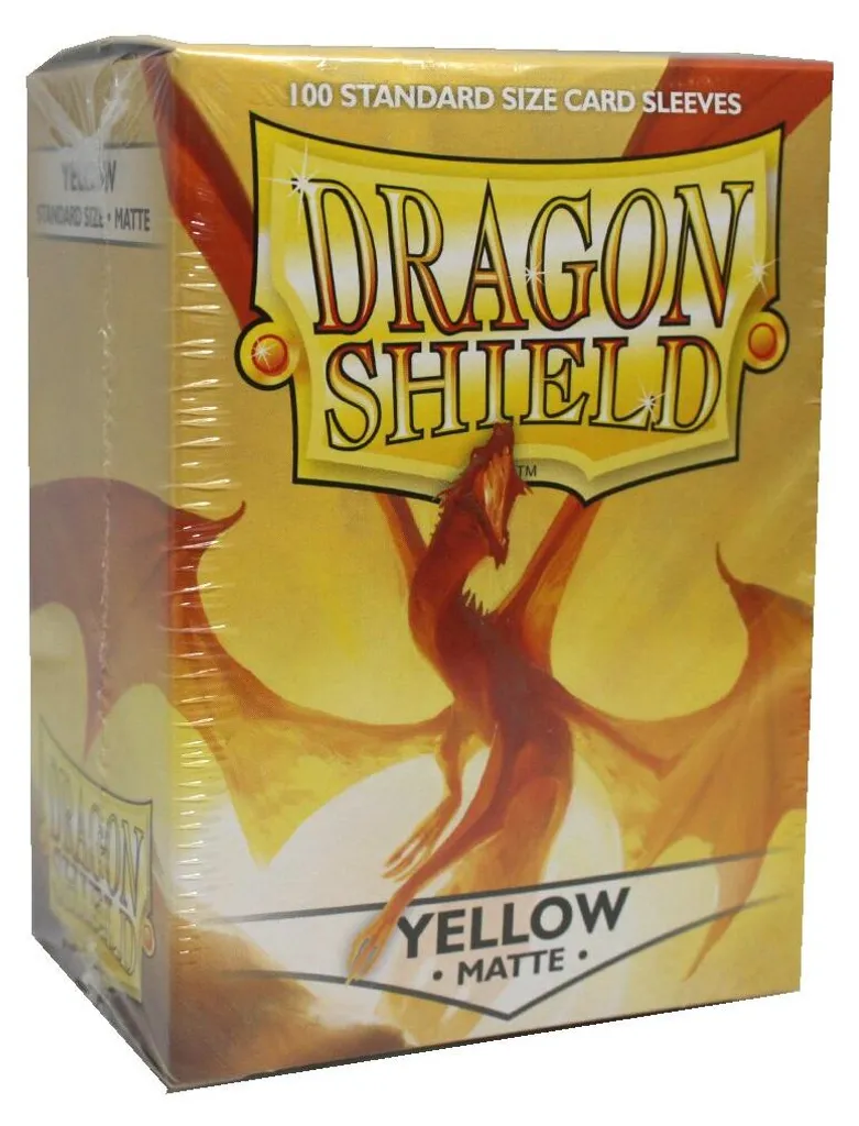 Protège-cartes Dragon Shield Matte Jaune 5x100 pour Jeux de Cartes