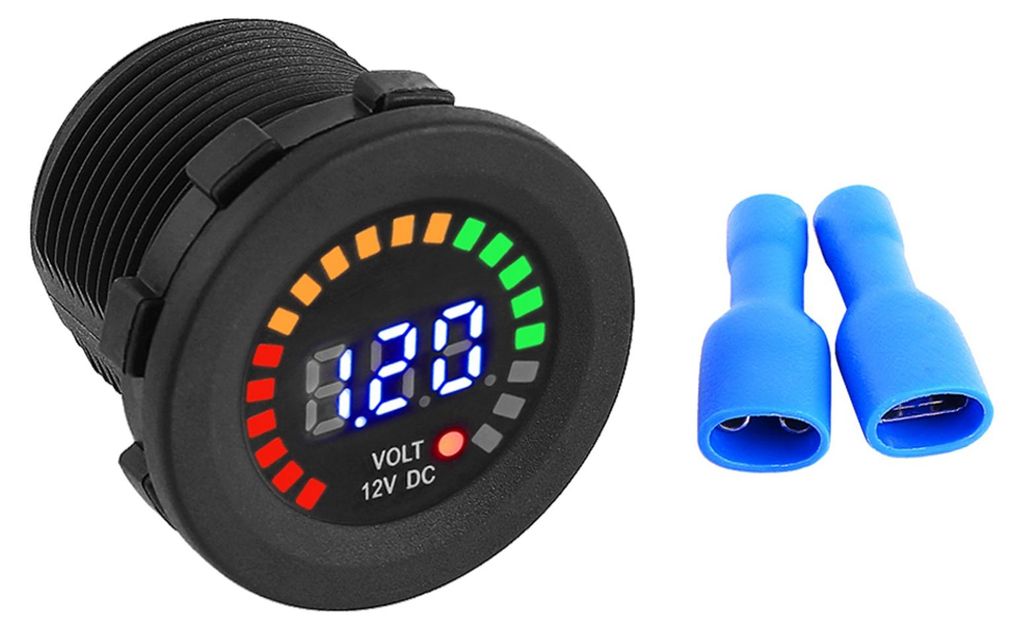 12-V-Motorrad-Auto-LED-Digitaldisplay-Voltmeter, wasserdicht, schwarz, neu