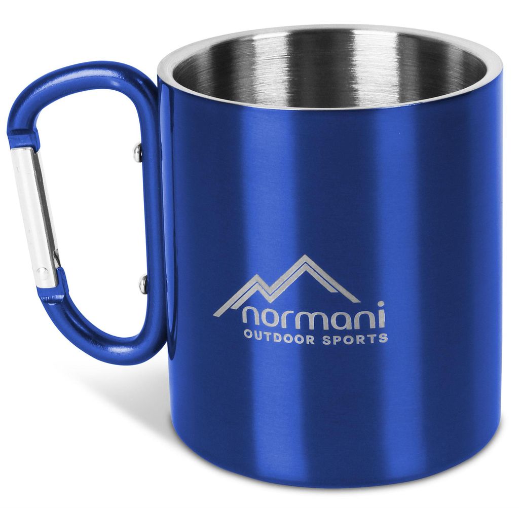normani Edelstahl Tasse 330 ml mit Karabinerhaken
