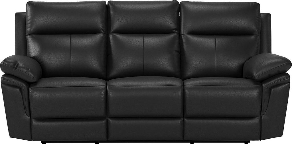 3-Sitzer-Sofa mit Relaxfunktion in Büffelleder PAKITA - Farbe schwarz