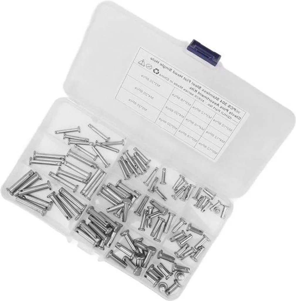 Agrafes de carrosserie en U inox, kit de 96 attaches pour automobile