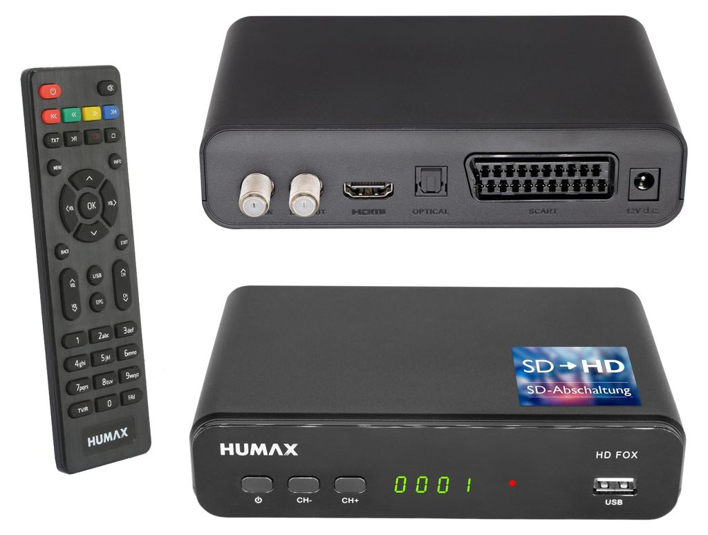 Humax HD Fox, Kabel, Satelit, Full HD, 576i, 576p, 720p, Obrázek produktu 