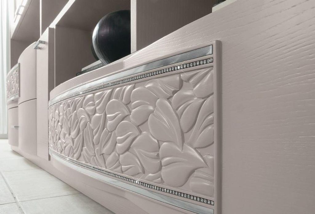 rtv tv Wand Schrank Sideboard Wohnwand Fernseh Kommode Holz Design Modern Beige