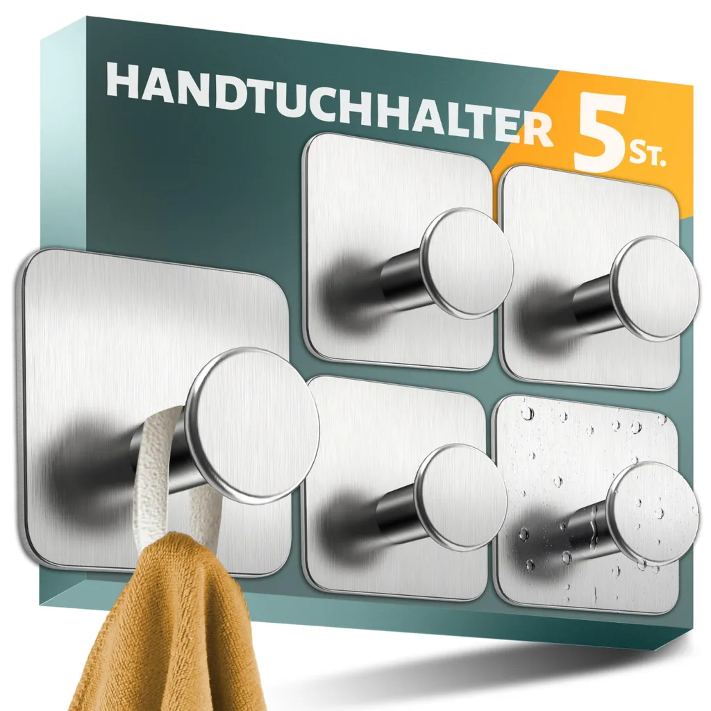 Patère salle de bain autocollante lot de 5 pour ranger vos peignoirs