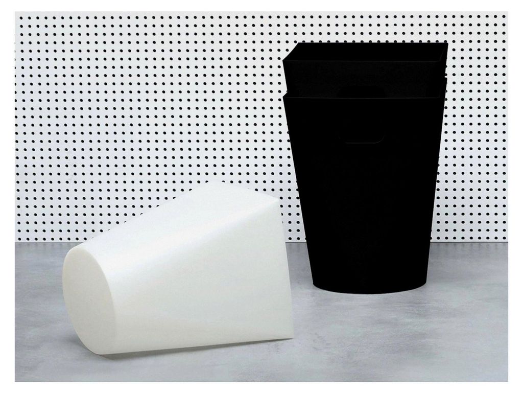 Midi Square Papierkorb, Abfalleimer, Mülleimer, Polypropylen, Schwarz Matt