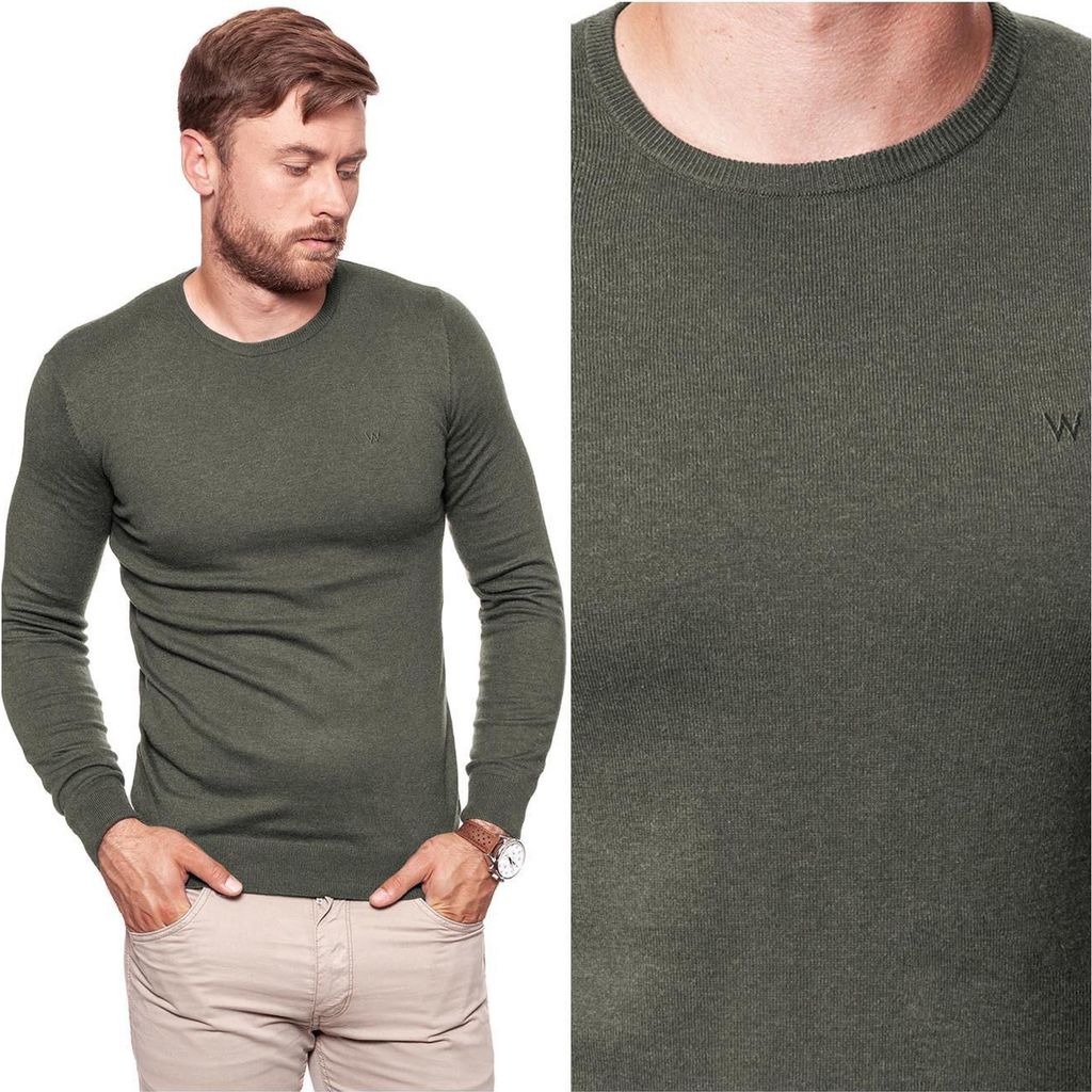 Herren Wrangler Crew Strick Dusty Olive W85672P45 11213246