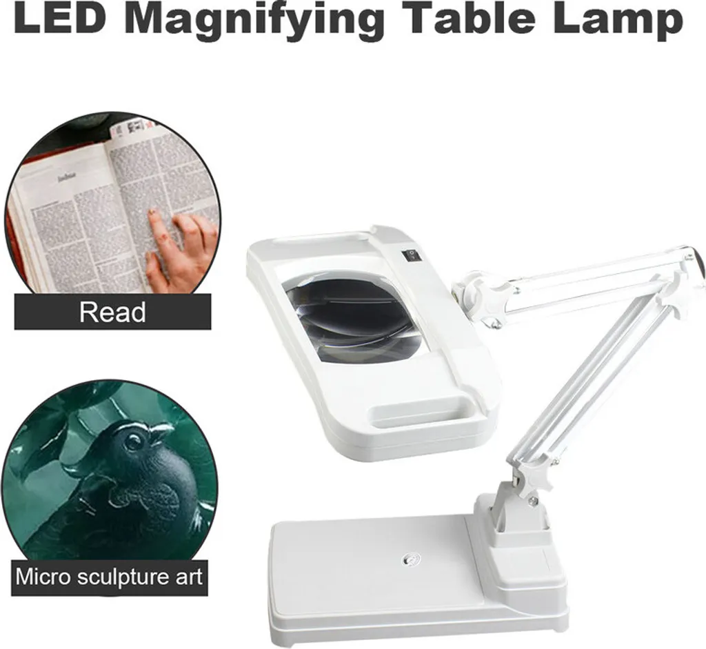 Loupe de lecture pour seniors avec LED 10X et support table pliable - 3