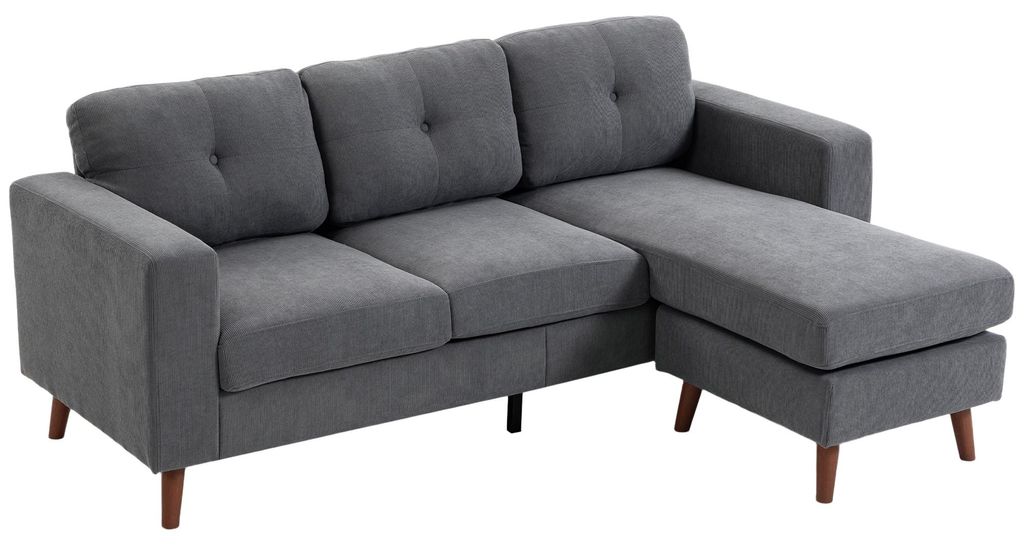 HOMCOM L-förmiges Sofa mit umkehrbarer Chaiselongue, Produktbild 