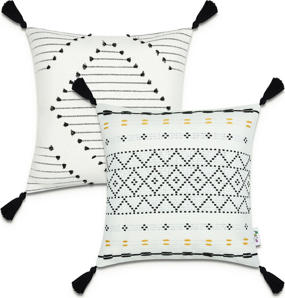 Kissenbezug Deko Kissenhülle Kissenbezüge Skandi Muster 2er Set Sofa Zierkissen