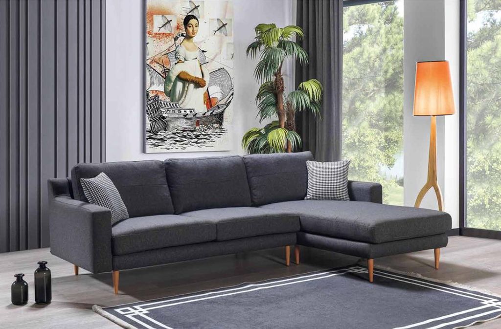Modernes Stoffsofa Designer Eckcouch Wohnzimmer Textil Produktbild 