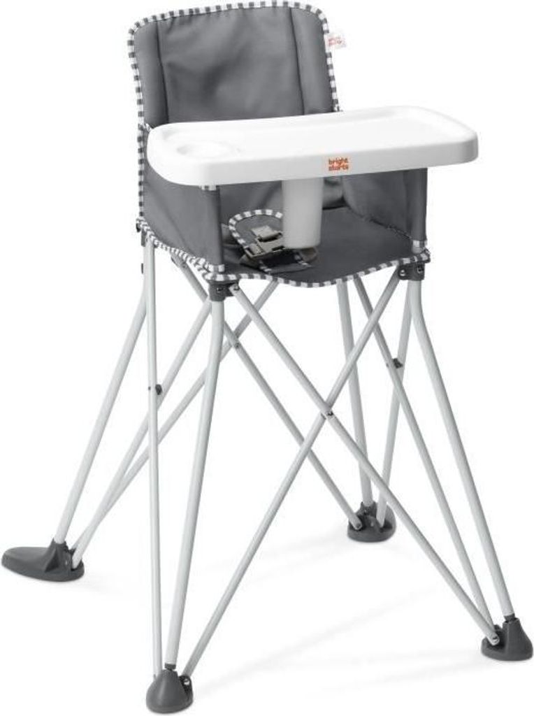 Hochstuhl, Faltbar, Reise, Leicht zu Reinigen, Inklusive Tragetasche, Bright Starts Pop N Dine, 6-20 kg, Schiefergrau