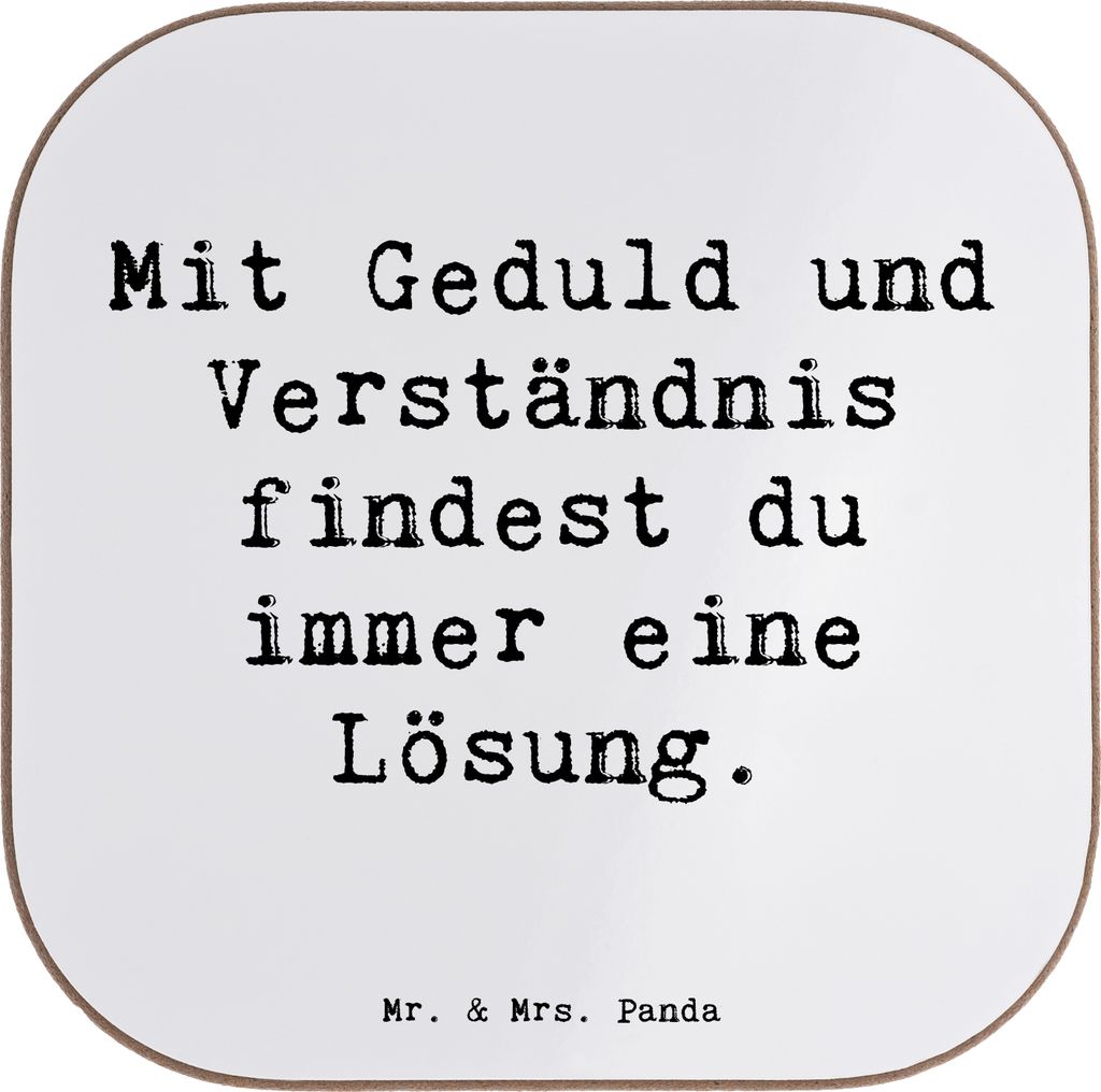 Mr. & Mrs. Panda Untersetzer Spruch Konflikte friedlich lösen - Weiß - Geschenk, Stärke, Getränkeuntersetzer, Holzuntersetzer, Konfliktmanageme...