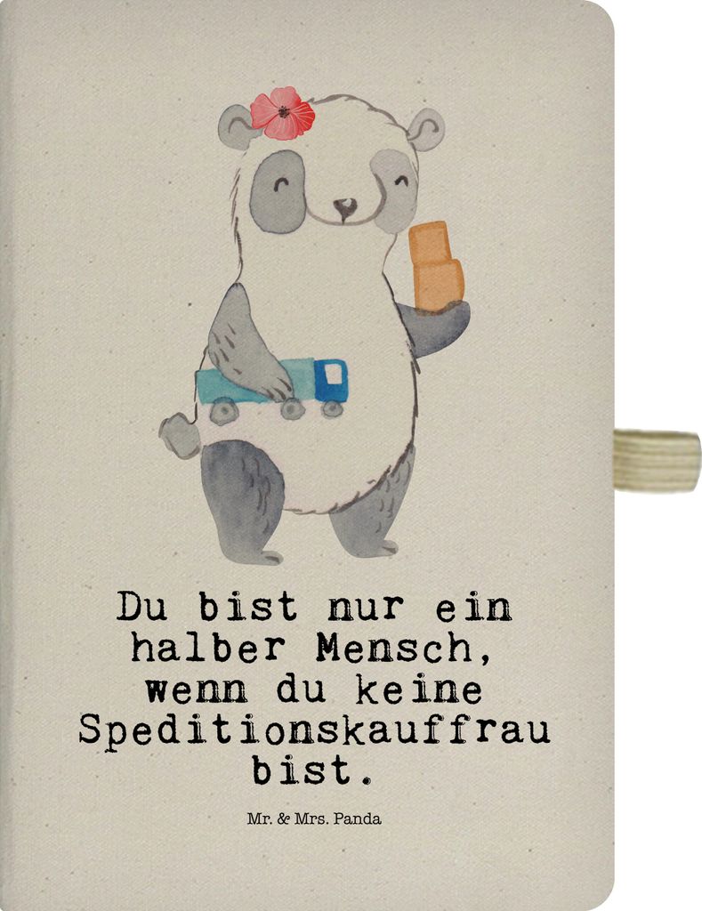 Mr. & Mrs. Panda Reisetagebuch Speditionskauffrau Herz - Transparent - Geschenk, Kladde, Schreibheft, notizbuch, Tagebuch, Journal, Skizzenbuch