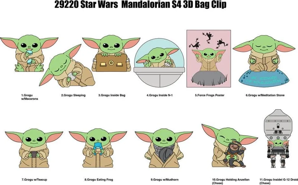Star Wars Pendentif de poche 3D Grogu Série 1 Présentoir de 24 Pièces