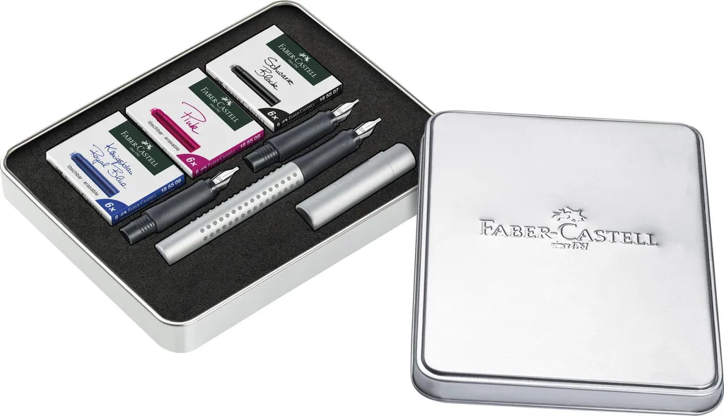 Faber-Castell 201629 Set de calligraphie GRIP 2011 argent plume S