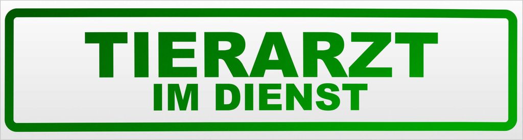 Kiwistar Tierarzt im Dienst Magnetschild Schild magnetisch - 30cm Grün - reflektierend - Magnetfolie für Auto PKW Kfz