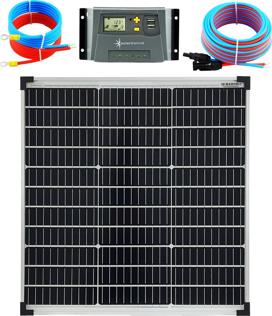 Solar Set 60 Watt 12V Mono Laderegler 10A Kabel 5 Meter Set Solaranlage