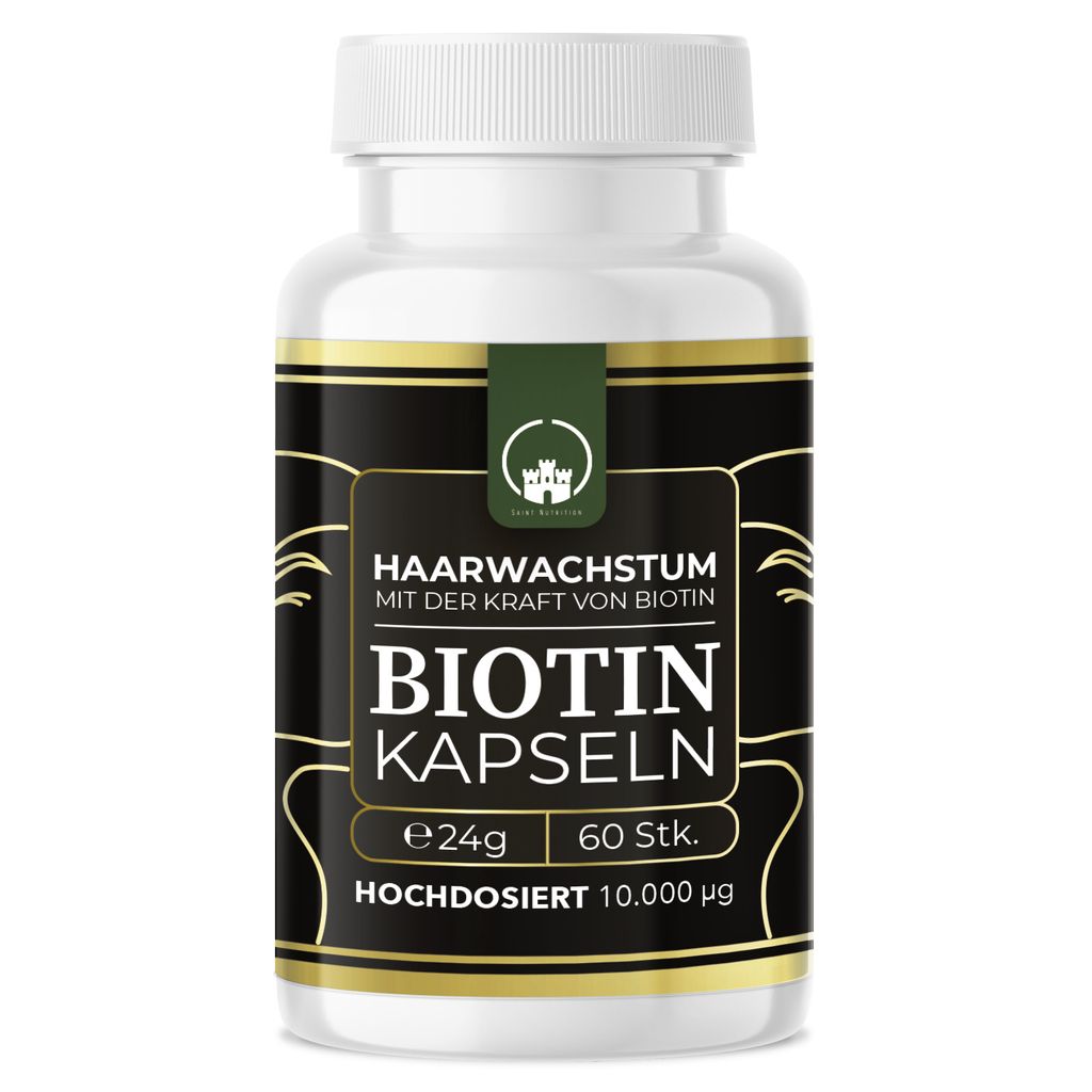 Saint Nutrition Biotin Kapseln – Haarwachstum – anregen der Haarwurzeln – wenig Haare – volles und kräftiges Haar – für Männer und F...