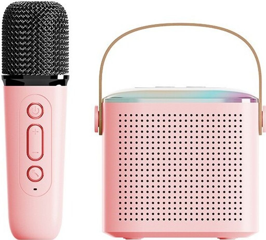 INF Home Karaoke Bluetooth Lautsprecher Mikrofon Y1 - Einzelmikrofon Rosa