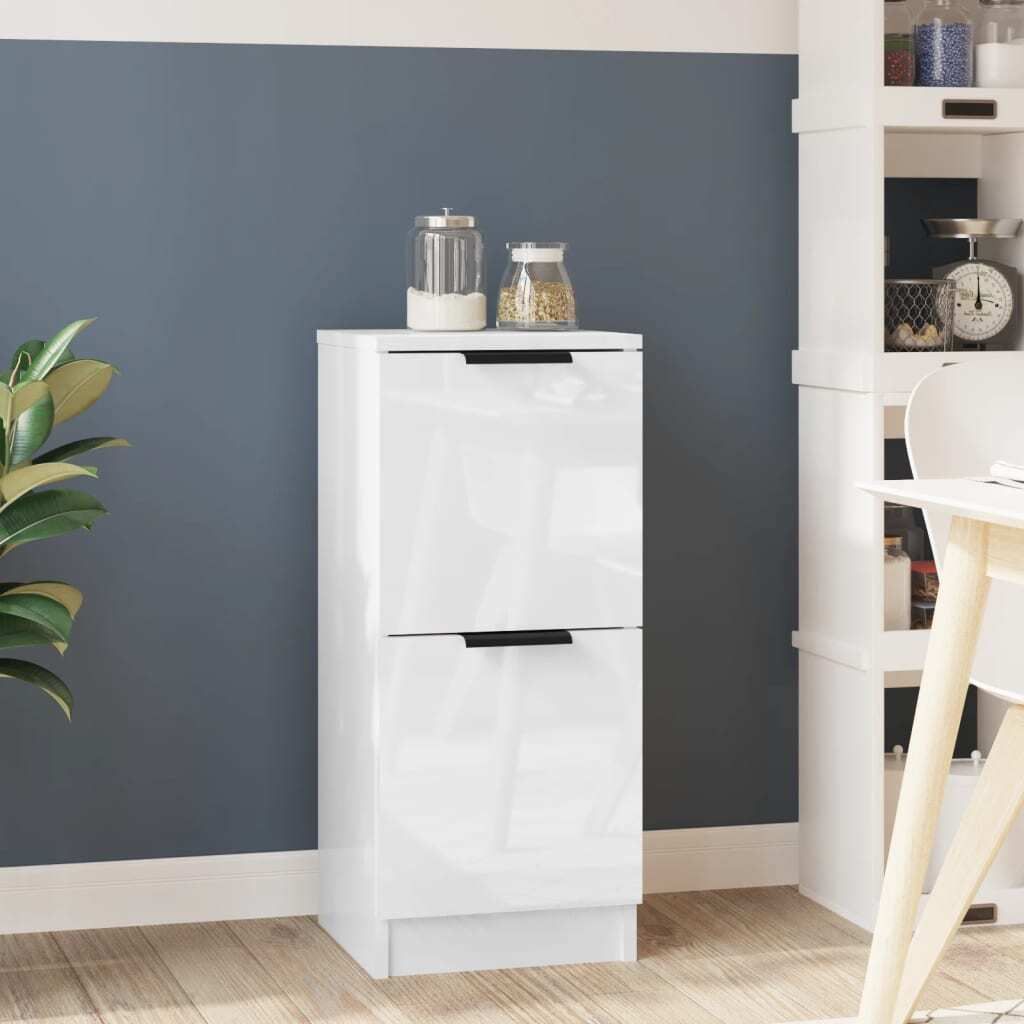 vidaXL Kredens biały wysoki połysk 30x30x70 cm materiał Zdjęcie produktu 4