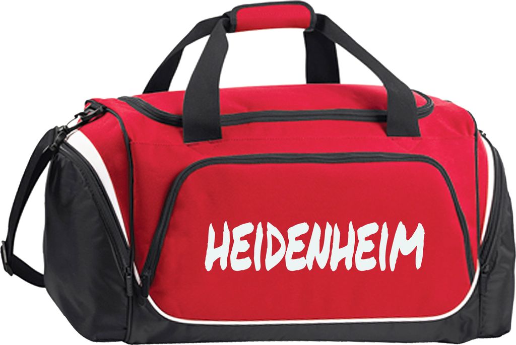 multifanshop Sporttasche - Heidenheim - Textmarker, rot/schwarz, Größe one size