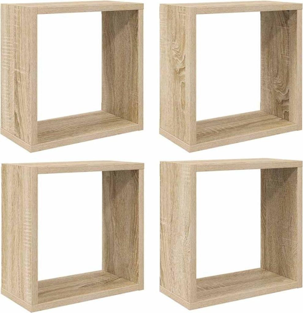 vidaXL Würfelregale 4 Stk. Sonoma-Eiche 30x15x30 cm