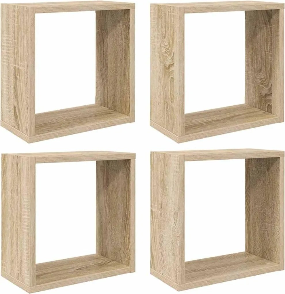 vidaXL Scaffali a cubo 4 pezzi rovere Sonoma 30x15x30 cm