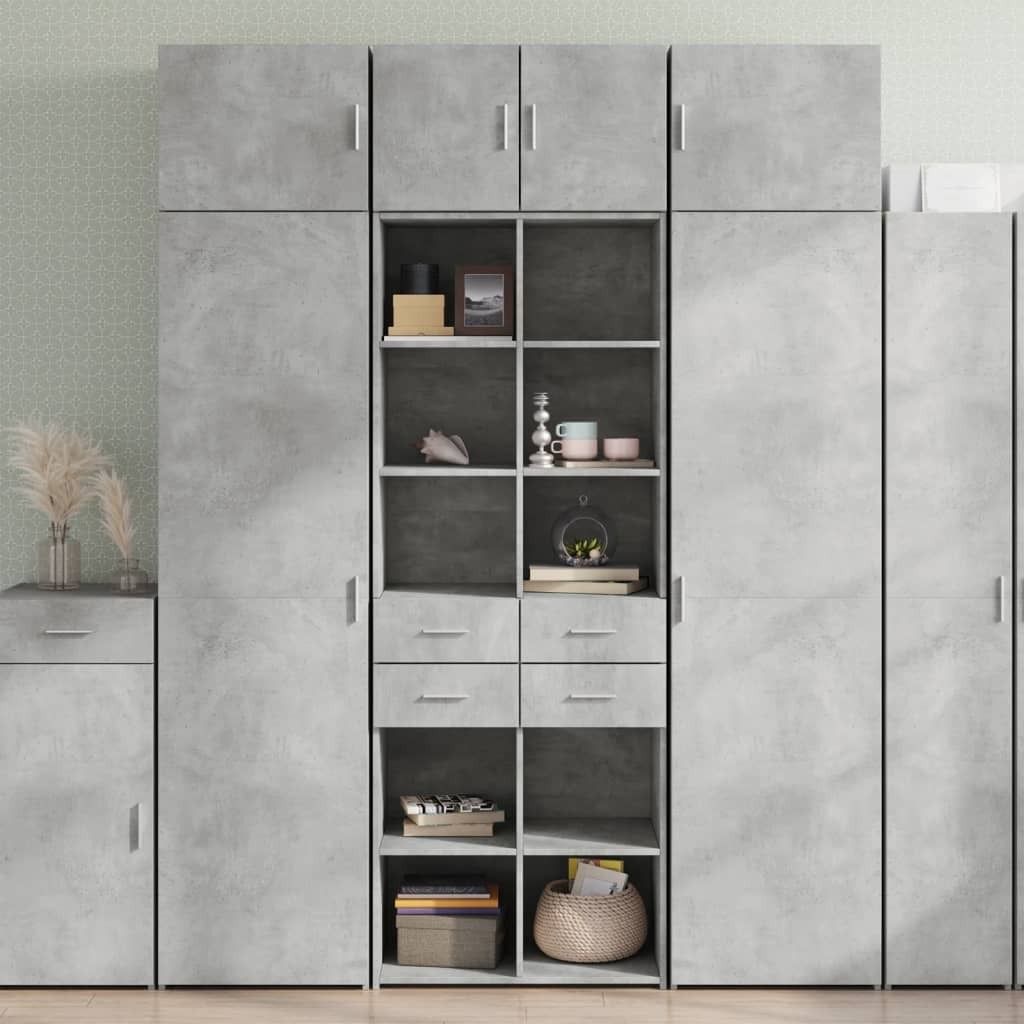 (Robust Möbel)Hochschrank- Hängeschrank/Sideboard - elegantes Design - Flur, Wohnzimmer - Betongrau 70x42,5x225cm Holzwerkstoff DE915286 - Ko...