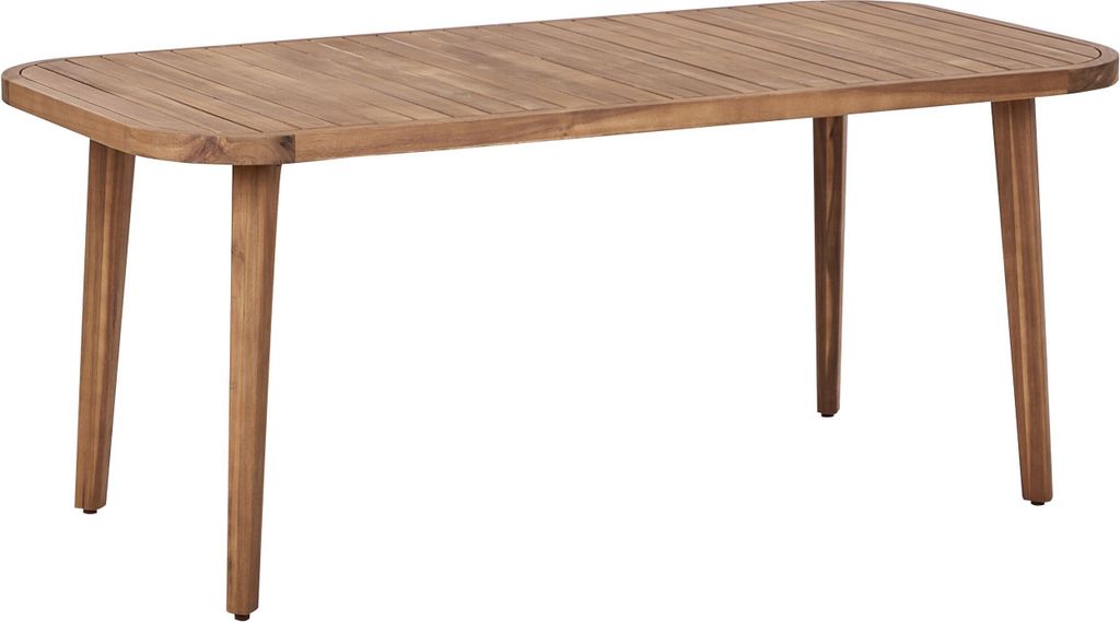 BELIANI Gartentisch Hellbraun Akazienholz Rechteckig 180x90 cm für 6 Personen Lattenoptik Lamellenoptik Rustikal Terrasse Out- & Indoor Holztisch