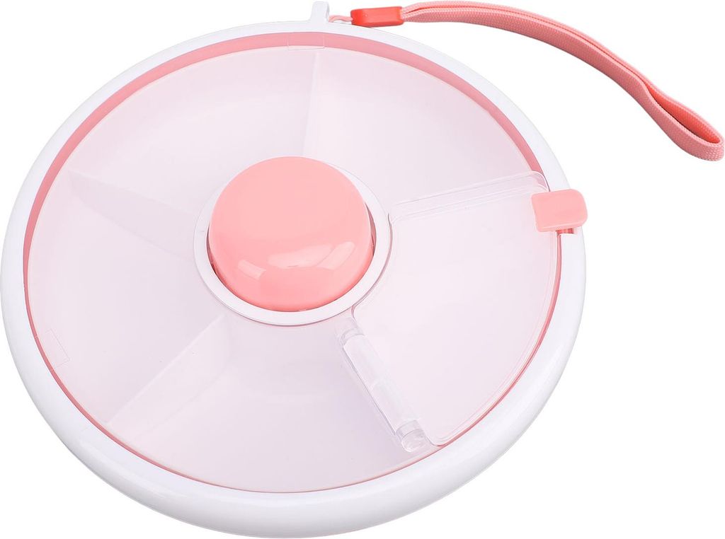 Snack-Drehbehälter mit Deckel 5-Fach-Spender Auslaufsicheres Auslaufsicheres Verschließen Kinder-Obst-Drehbündel für Mittagessen Trockenfrücht...