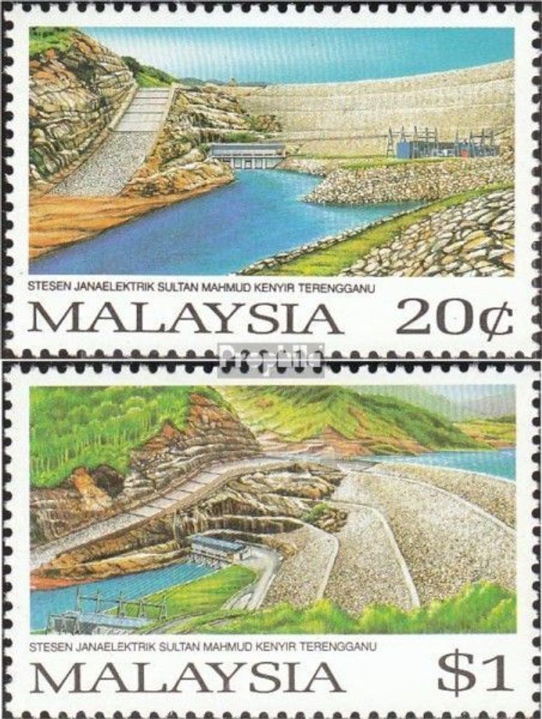 Briefmarken Malaysia 1987 Mi 361-362 (kompl.Ausg.) postfrisch Staudamm mit Kraftwerk