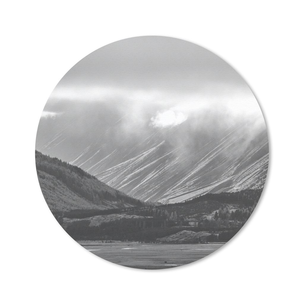 MuchoWow Mauspad Mousepad Neuseeland - Berg - Schwarz - Weiß 30x30 cm - Mousepads - Maus Mat - Pad - Mausunterlage - Tischunterlage - Schreibtis...