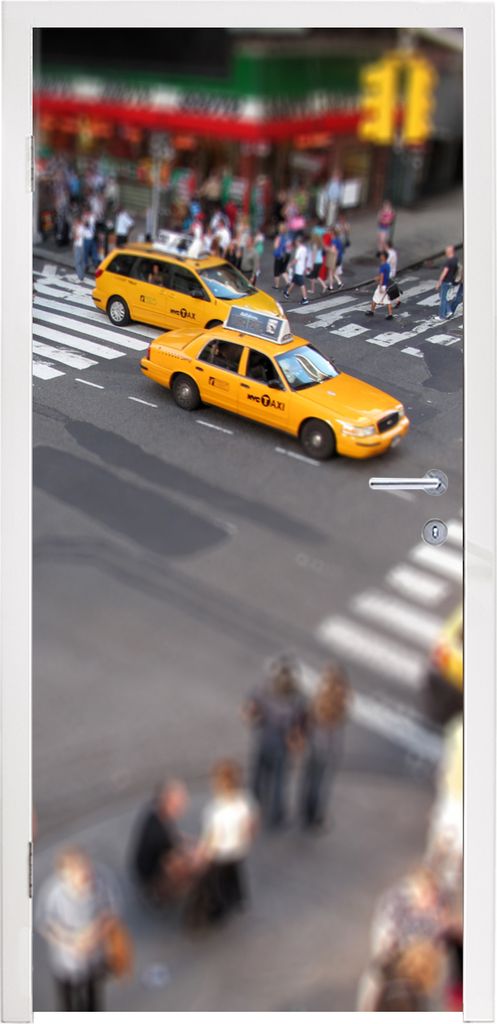 MuchoWow Türtapete Selbstklebende Türfolie New York - Amerika - Taxi 95x235 cm Türposter Türaufkleber Klebefolie Türklebefolie - XXL-Poster ...