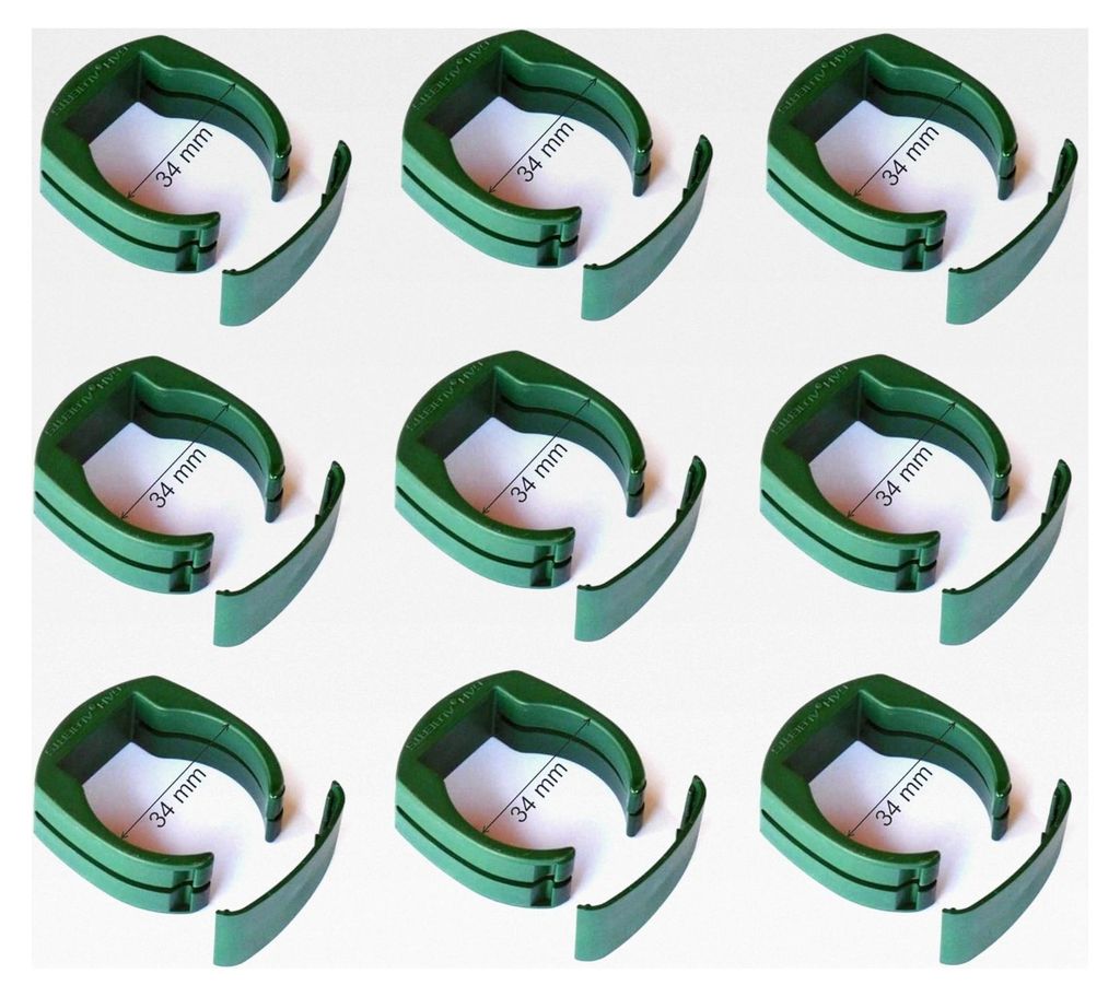 Fix Clip Pro Zaunbefestigung Ø 34 mm – 9 Zaunclips für Rundpfosten – Pfostenschelle für Schweißgitter und Maschendraht – Zaunbefestigung ...