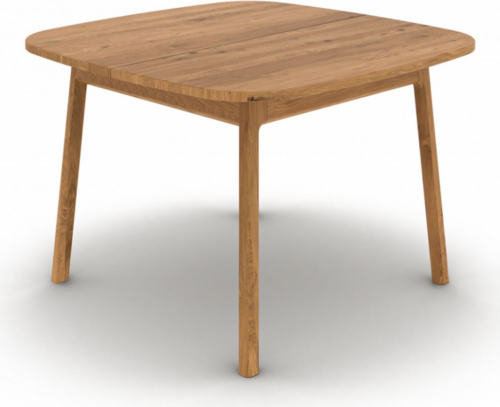 Esstisch Swig aus Wildeiche massiv geölt 90x130 Ausziehbar auf 170 cm Holzbeine