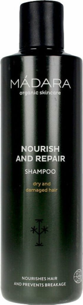 MÁDARA Cosmetics Nourish and Repair, 250 ml, Shampoo, Nicht-professionell, Frauen, beschädigtes Haar, trockenes Haar, Alle Farben