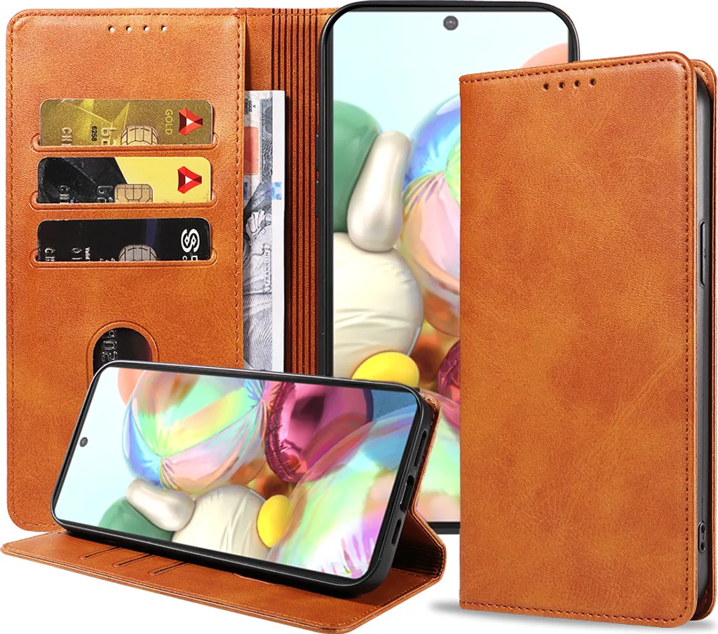 Cover Samsung A71 Vintage Pelle Marrone Smartphonica Portafoglio