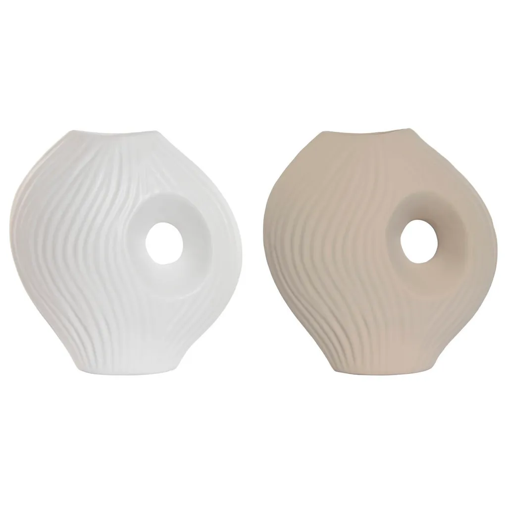 Vase Décoratif en Faïence Bicolore ESPRIT pour Salon - Lot de 2