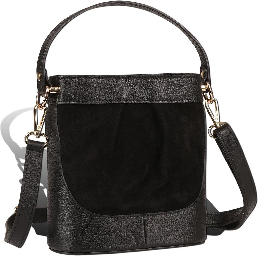 Toscanto Damen Umhängetasche Leder Tasche schwarz D2OTT171US1