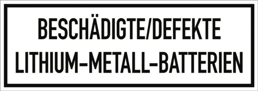 Dreifke Beschädigte/Defekte Lithium-Metall-Batterien, Folie, 148x52 mm, 500 ...