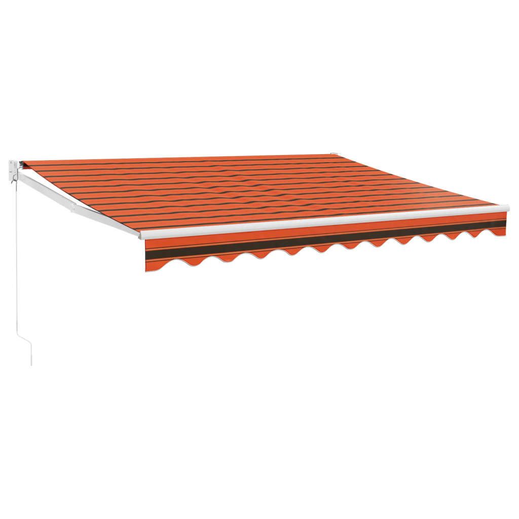 vidaXL Marquise rétractable Orange et brun 3,5x2,5 m Tissu Image du produit 
