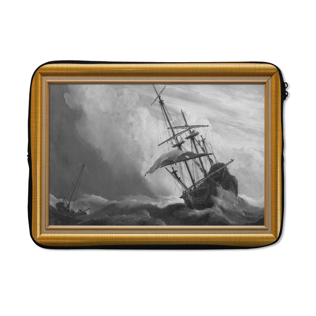 MuchoWow Laptop Hülle 14 ZollKunst - Maler - Bilderrahmen - Gold Laptoptasche - Laptoptasche - Stoßsicher - Schutzhaube