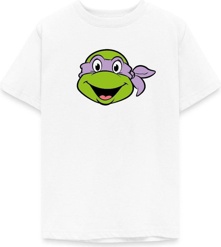 Spreadshirt Teenage Mutant Ninja Turtles Donatello Kostüm Karneval Teenager T-Shirt, 134/146 (9-11 Jahre), Weiß